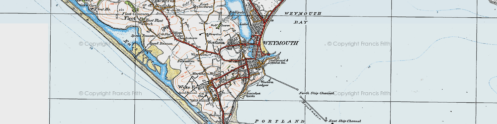 Old map of Rodwell in 1919