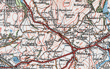 Old map of Roe Cross in 1924
