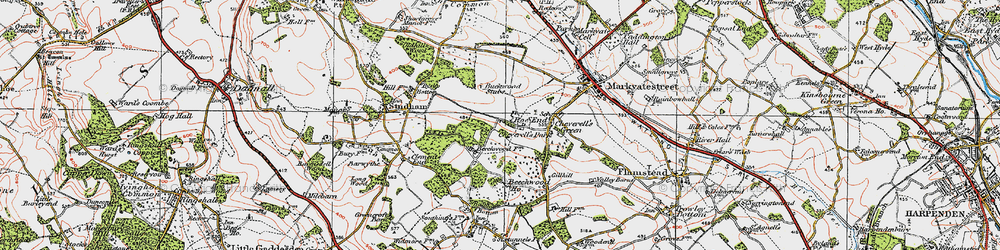 Old map of Buckwood Stubs in 1920