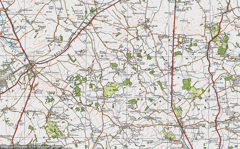 Old Map of Roe Green, 1919 in 1919
