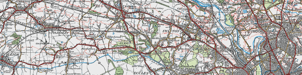Old map of Roe Green in 1924