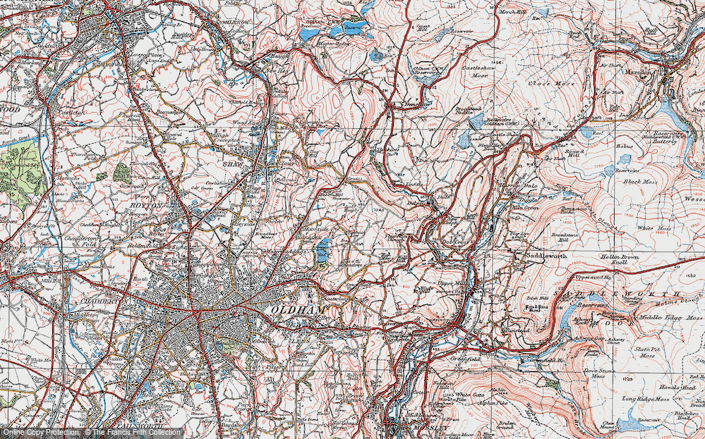 Old Map of Roebuck Low, 1924 in 1924