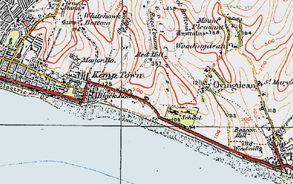Old map of Roedean in 1920