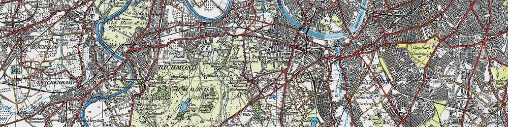 Old map of Roehampton in 1920
