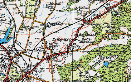 Old map of Roffey in 1920
