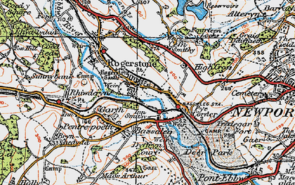Old map of Rogerstone in 1919