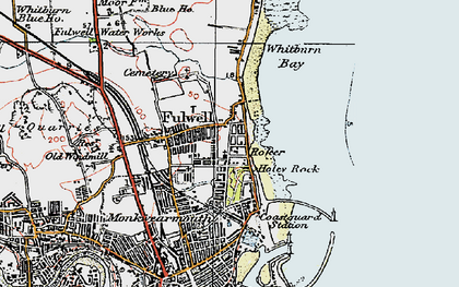 Old map of Roker in 1925
