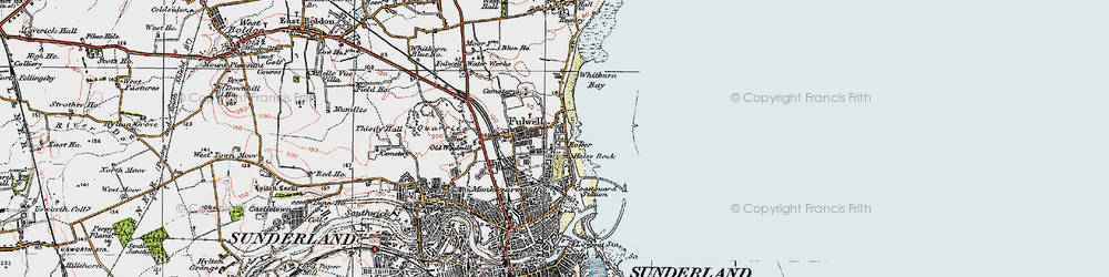 Old map of Roker in 1925