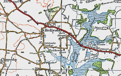 Old map of Rollesby in 1922