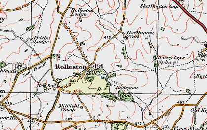 Old map of Rolleston in 1921
