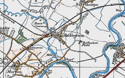 Old map of Rolleston in 1921