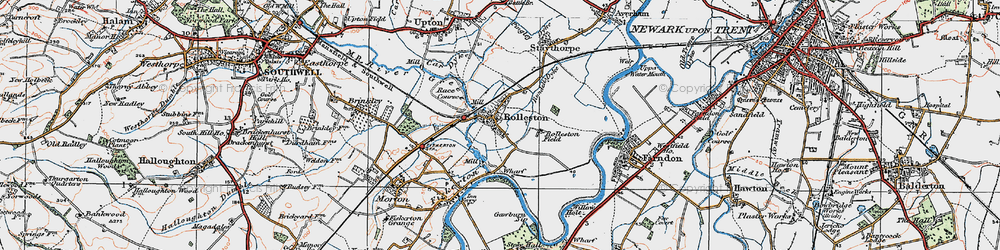 Old map of Rolleston in 1921