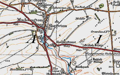 Old map of Rollestone in 1919