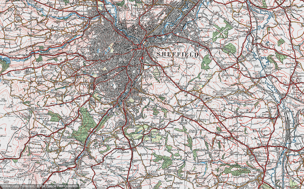 Old Map of Rollestone, 1923 in 1923