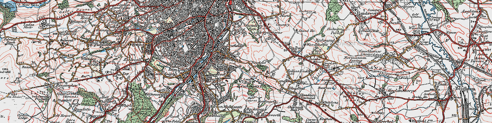 Old map of Rollestone in 1923