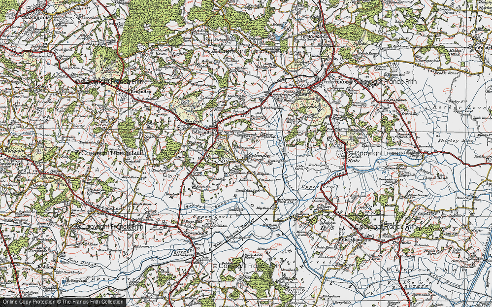 Old Map of Rolvenden Layne, 1921 in 1921