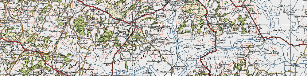 Old map of Kent and East Sussex Steam Railway in 1921