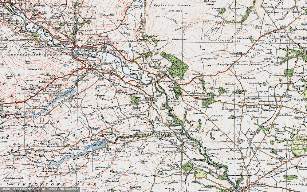 Old Map of Historic Map covering Beer Beck in 1925