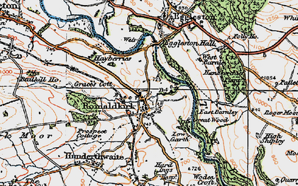 Old map of Romaldkirk in 1925