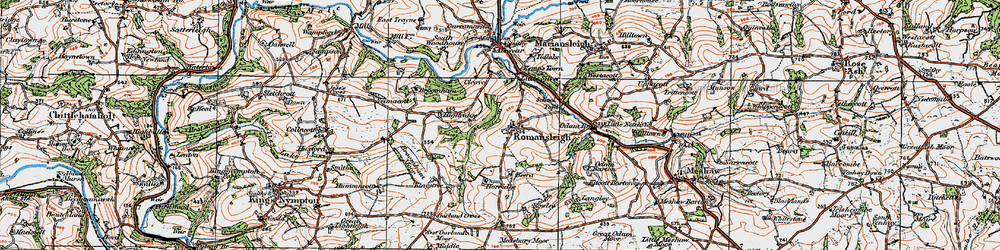 Old map of Broomham Moor in 1919