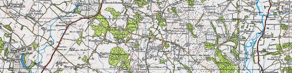 Old map of Romford in 1919