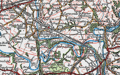 Old map of Romiley in 1923
