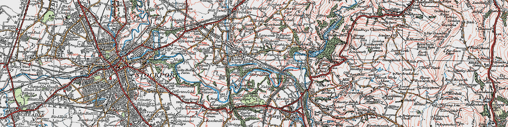 Old map of Romiley in 1923