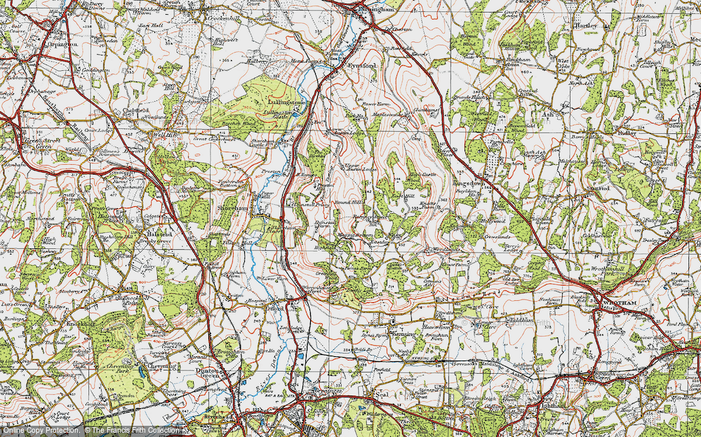 Old Map of Historic Map covering Magpie Bottom in 1920