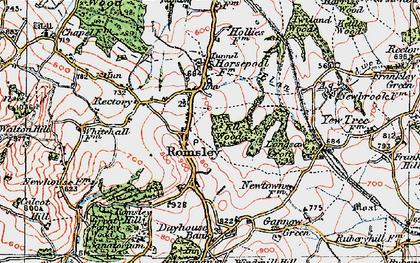 Old map of Romsley in 1921