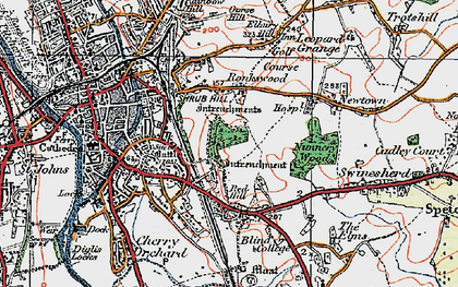 Old map of Ronkswood in 1920