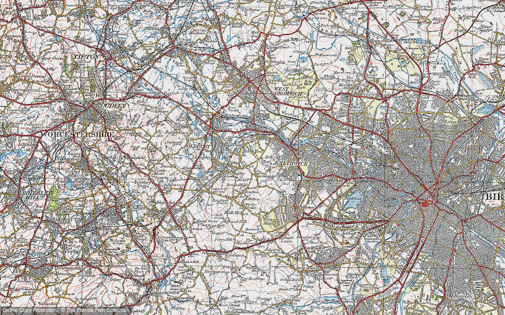 Old Map of Rood End, 1921 in 1921