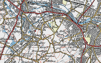 Old map of Rood End in 1921