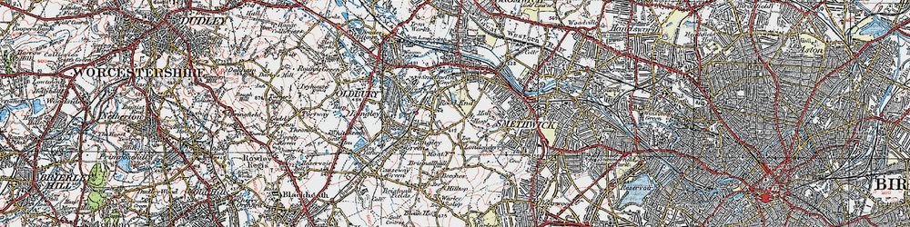 Old map of Rood End in 1921