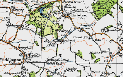 Old map of Rook End in 1919