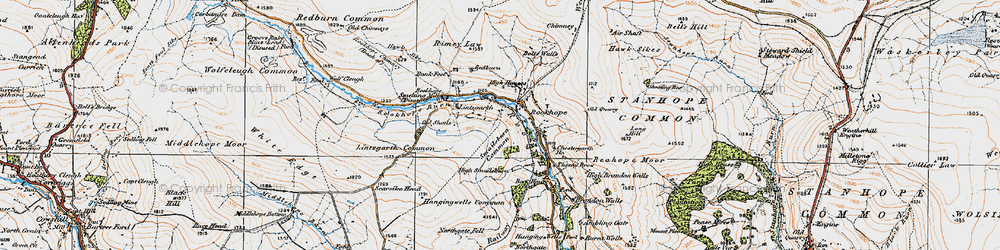 Old map of Brandon Walls in 1925