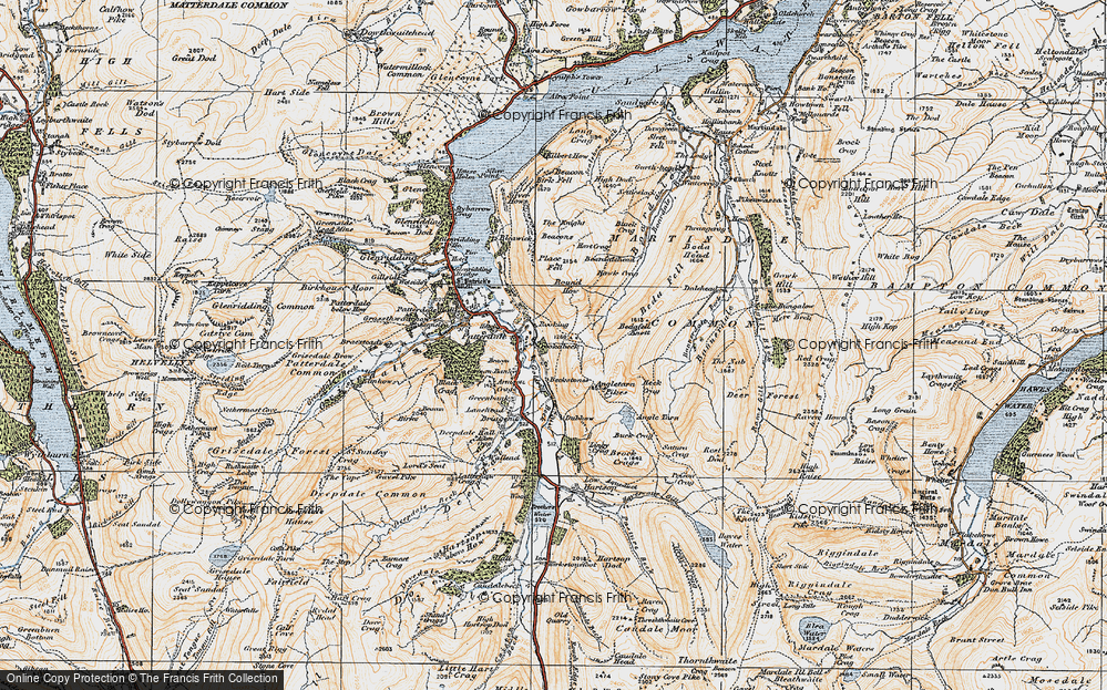 Old Map of Historic Map covering Beda Fell in 1925