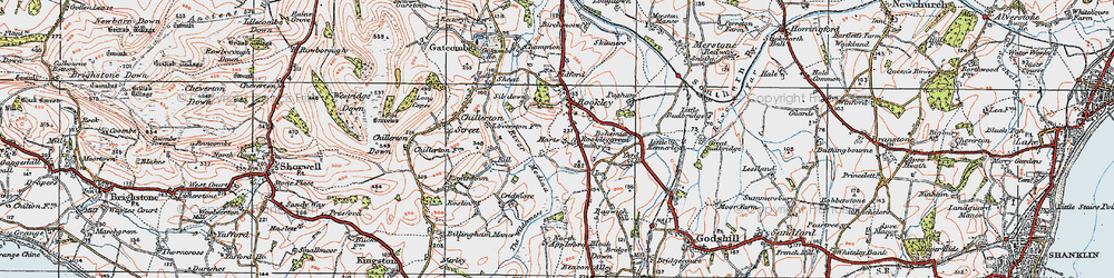 Old map of Rookley in 1919