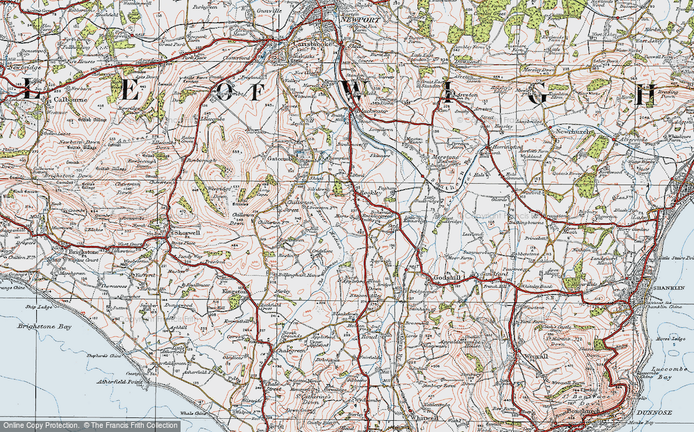 Old Map of Historic Map covering Bohemia Corner in 1919