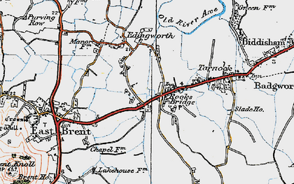 Old map of Blind Pill Rhyne in 1919