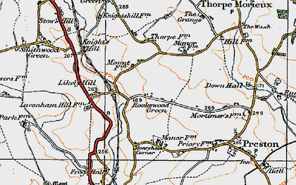 Old map of Rooksey Green in 1921