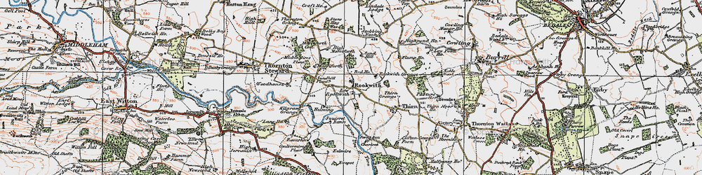 Old map of Rookwith in 1925