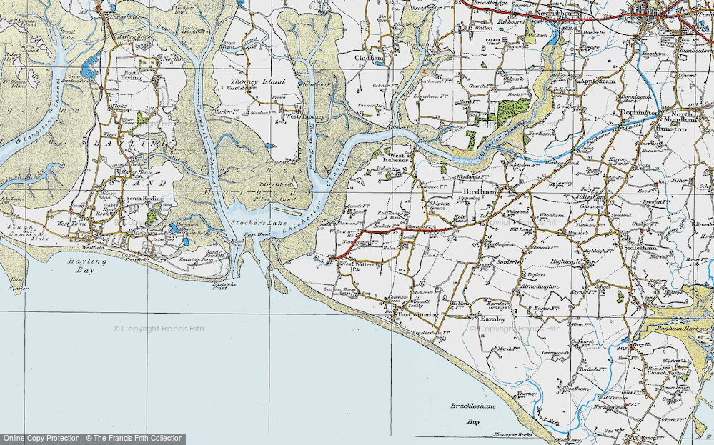 Old Map of Historic Map covering Pilsey Island in 1919