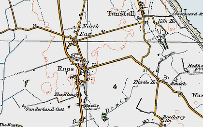 Old map of Roos in 1924