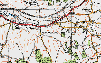 Old map of Ropley Dean in 1919