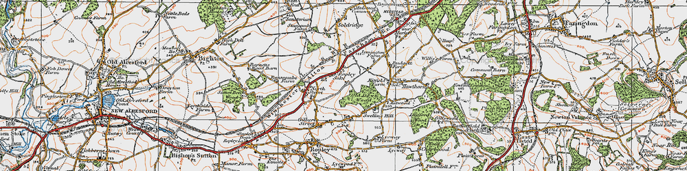 Old map of Ropley Soke in 1919