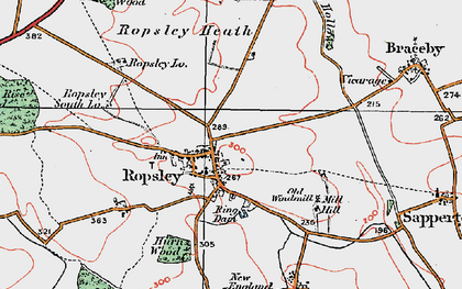 Old map of Ropsley in 1922