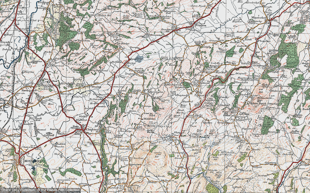 Old Map of Rorrington, 1921 in 1921