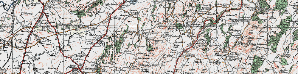 Old map of Rorrington in 1921