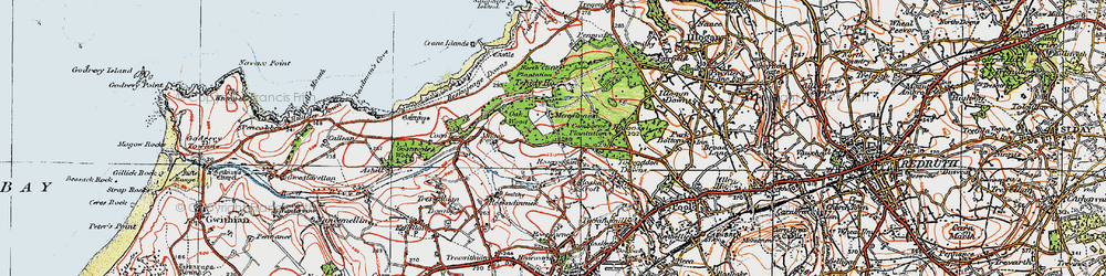 Old map of Roscroggan in 1919