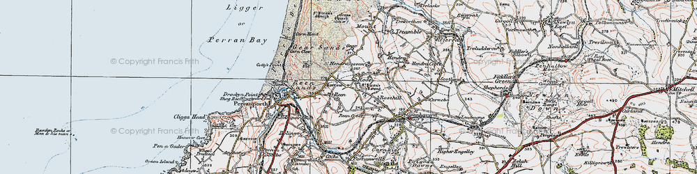 Old map of Rose in 1919